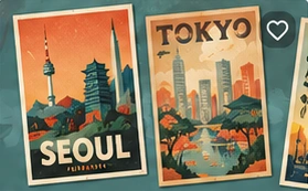 레트로 여행 포스터 세트 30종